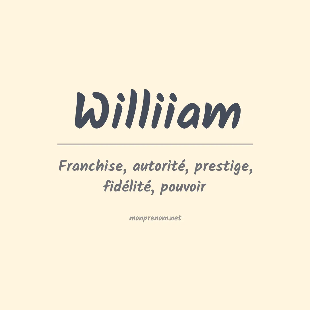 Prénom Williiam