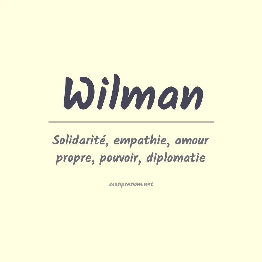 Signification du prénom Wilman