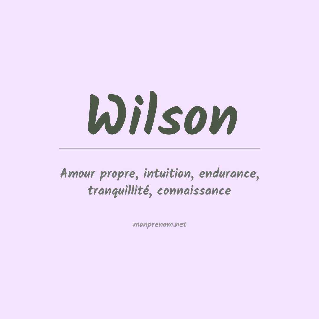 Prénom Wilson