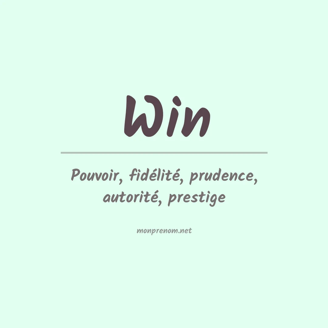 Prénom Win