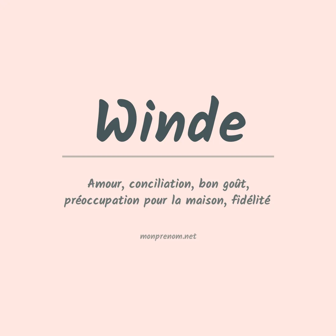 Signification du prénom Winde