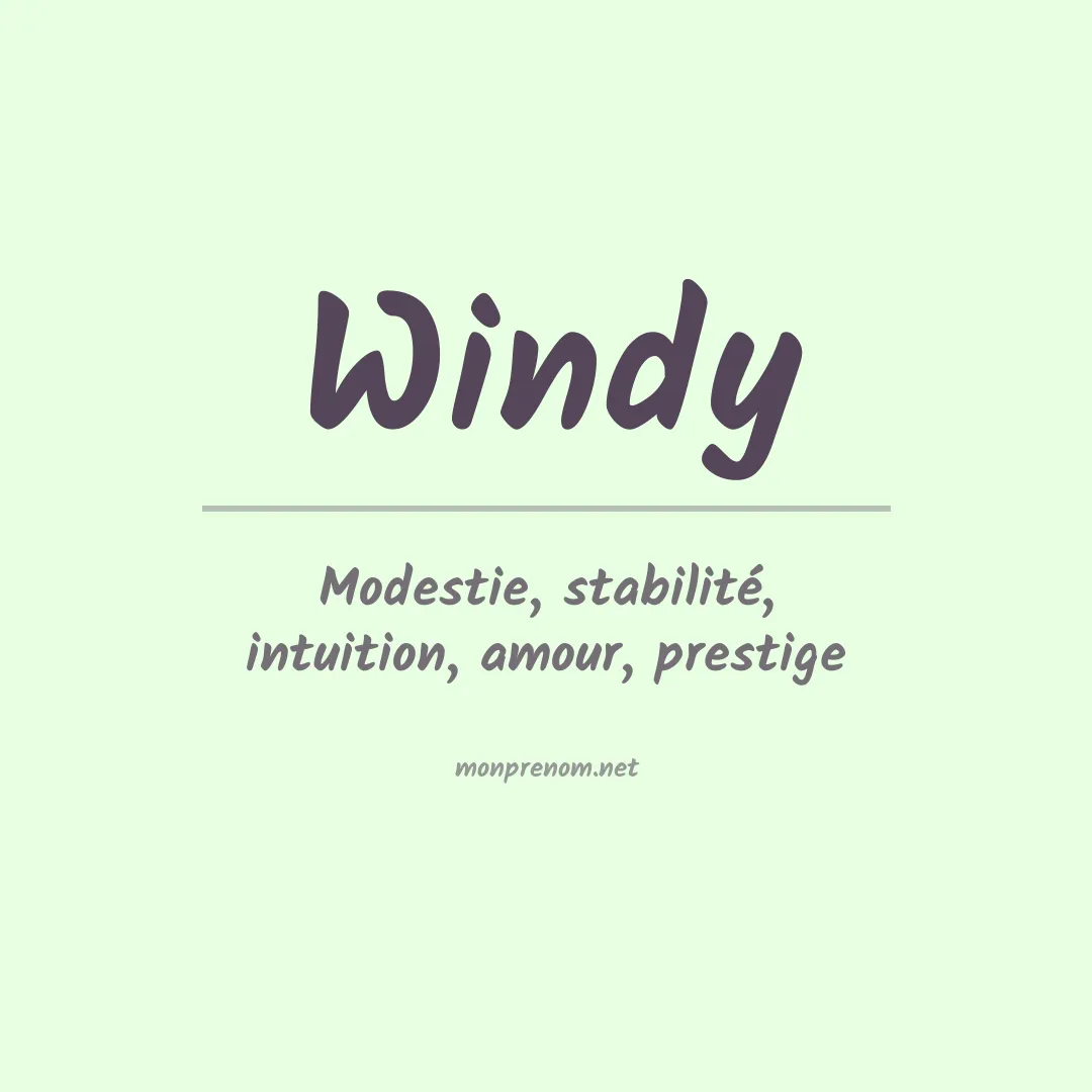 Signification du prénom Windy