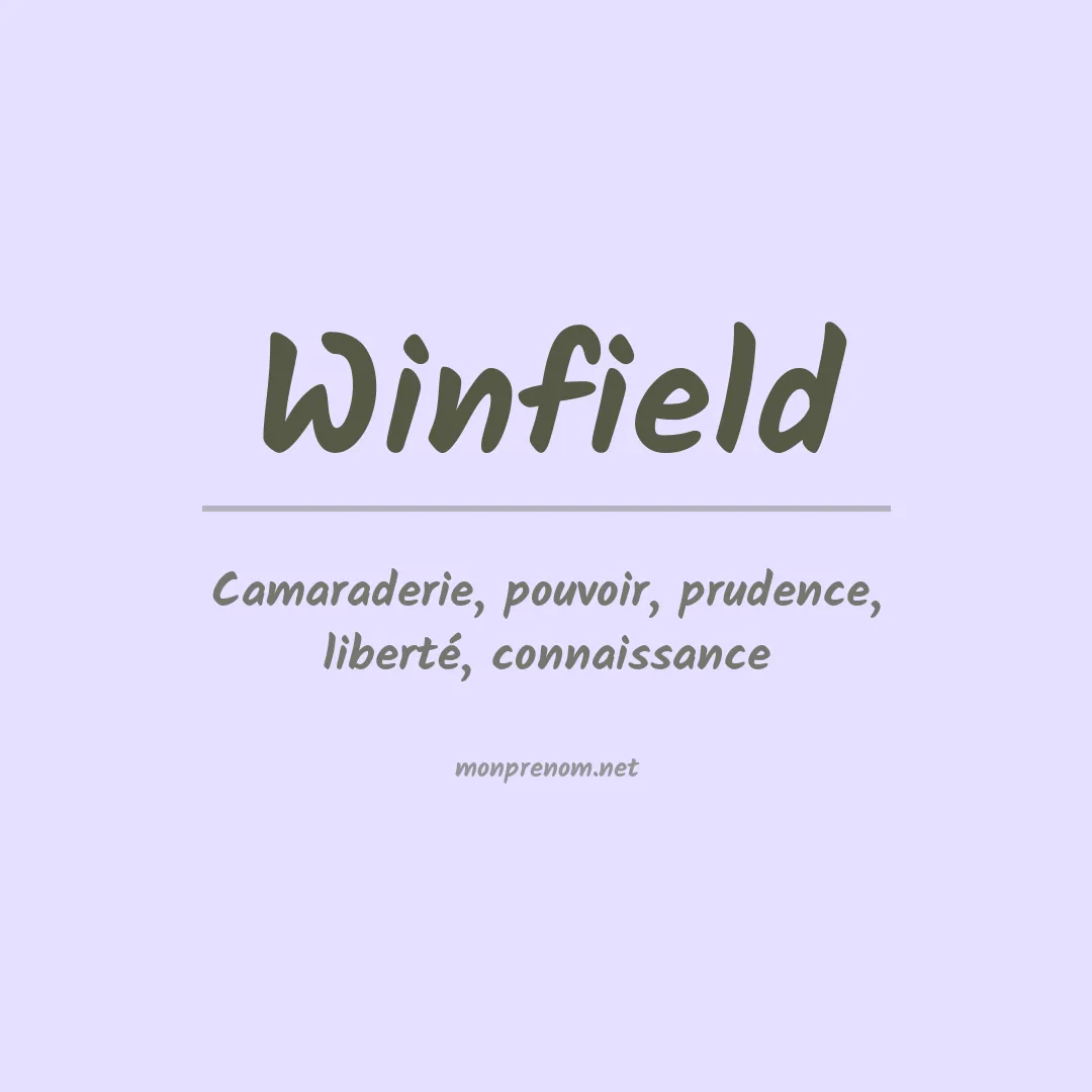 Signification du prénom Winfield