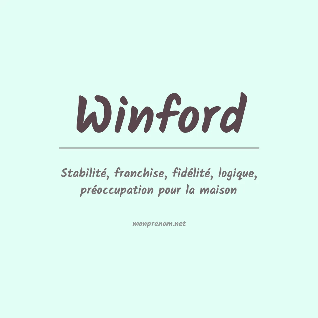 Prénom Winford