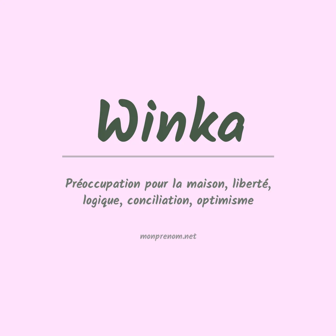 Signification du prénom Winka
