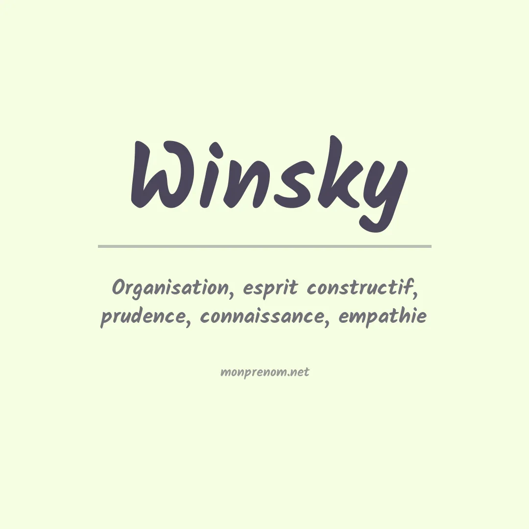 Signification du prénom Winsky