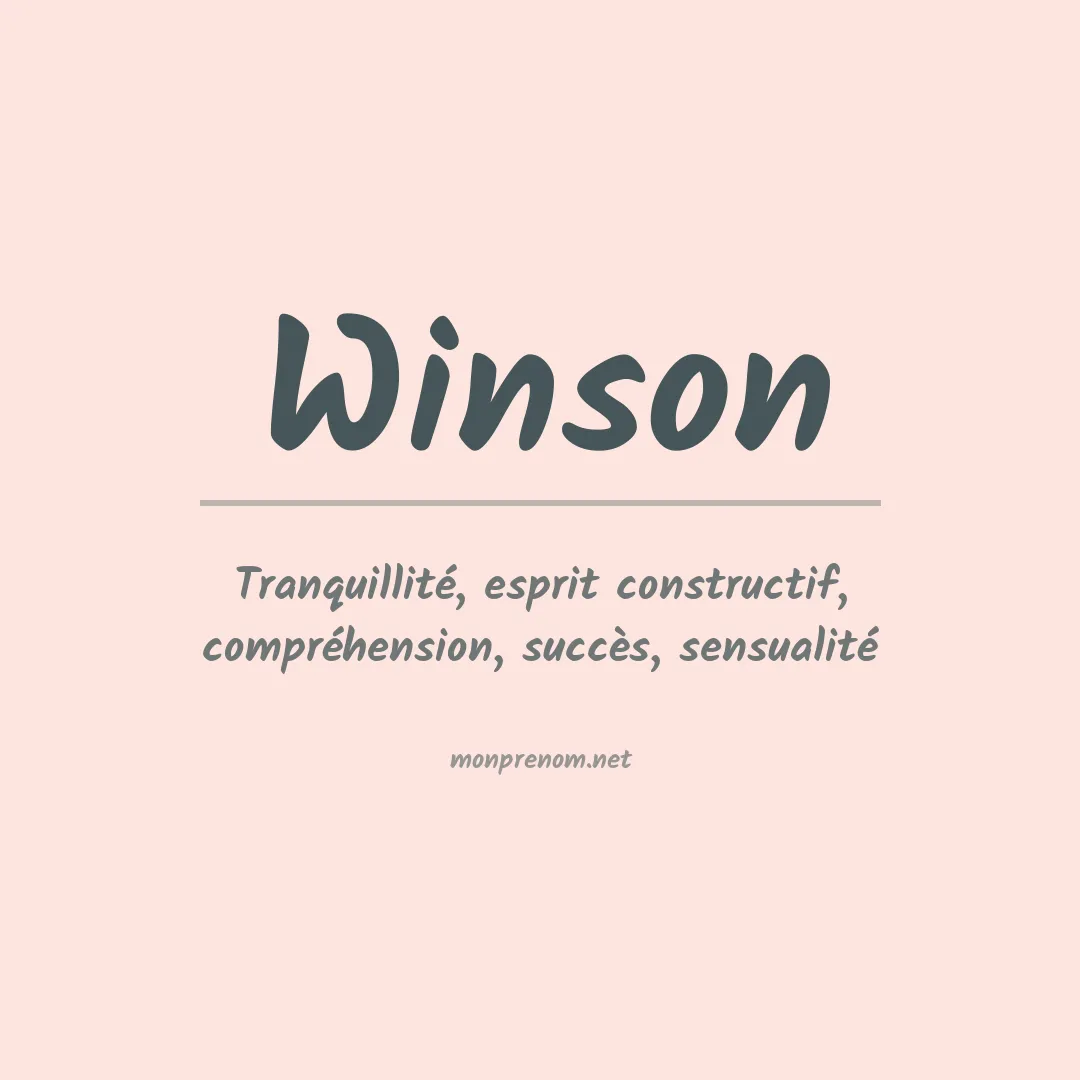 Prénom Winson