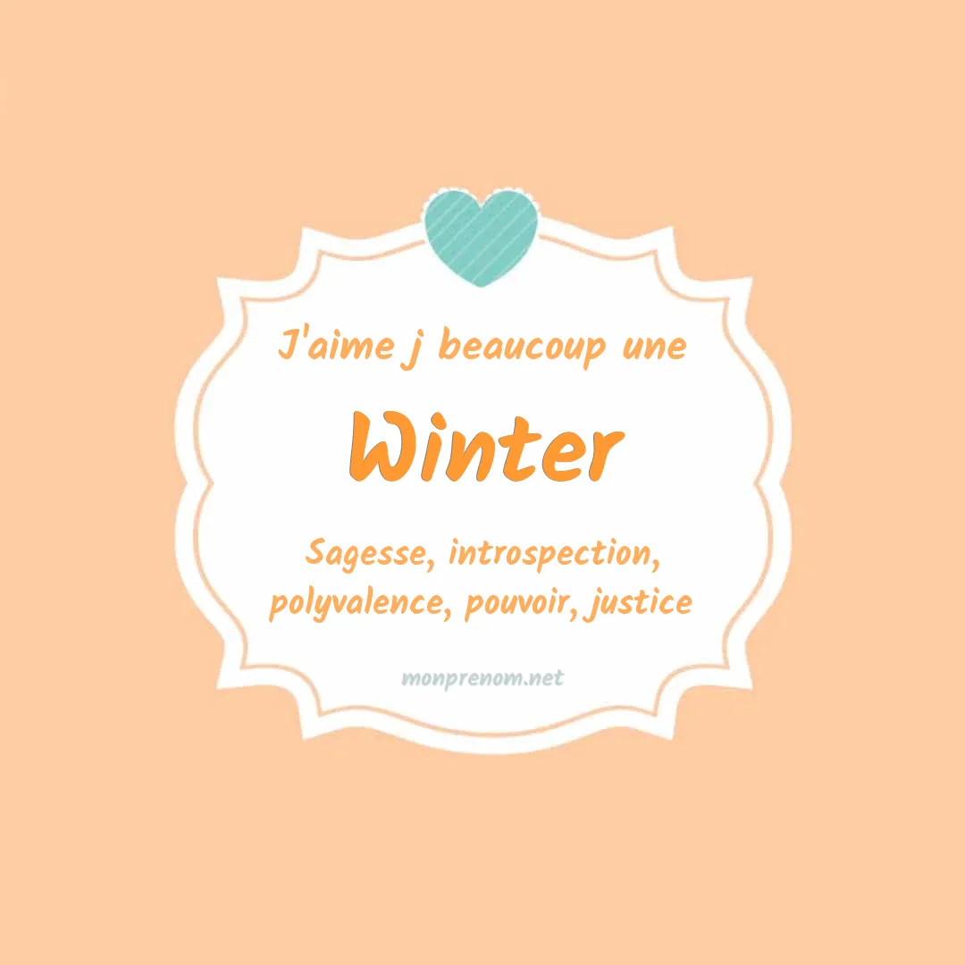 J'aime beaucoup Winter