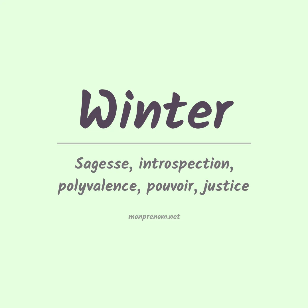 Prénom Winter