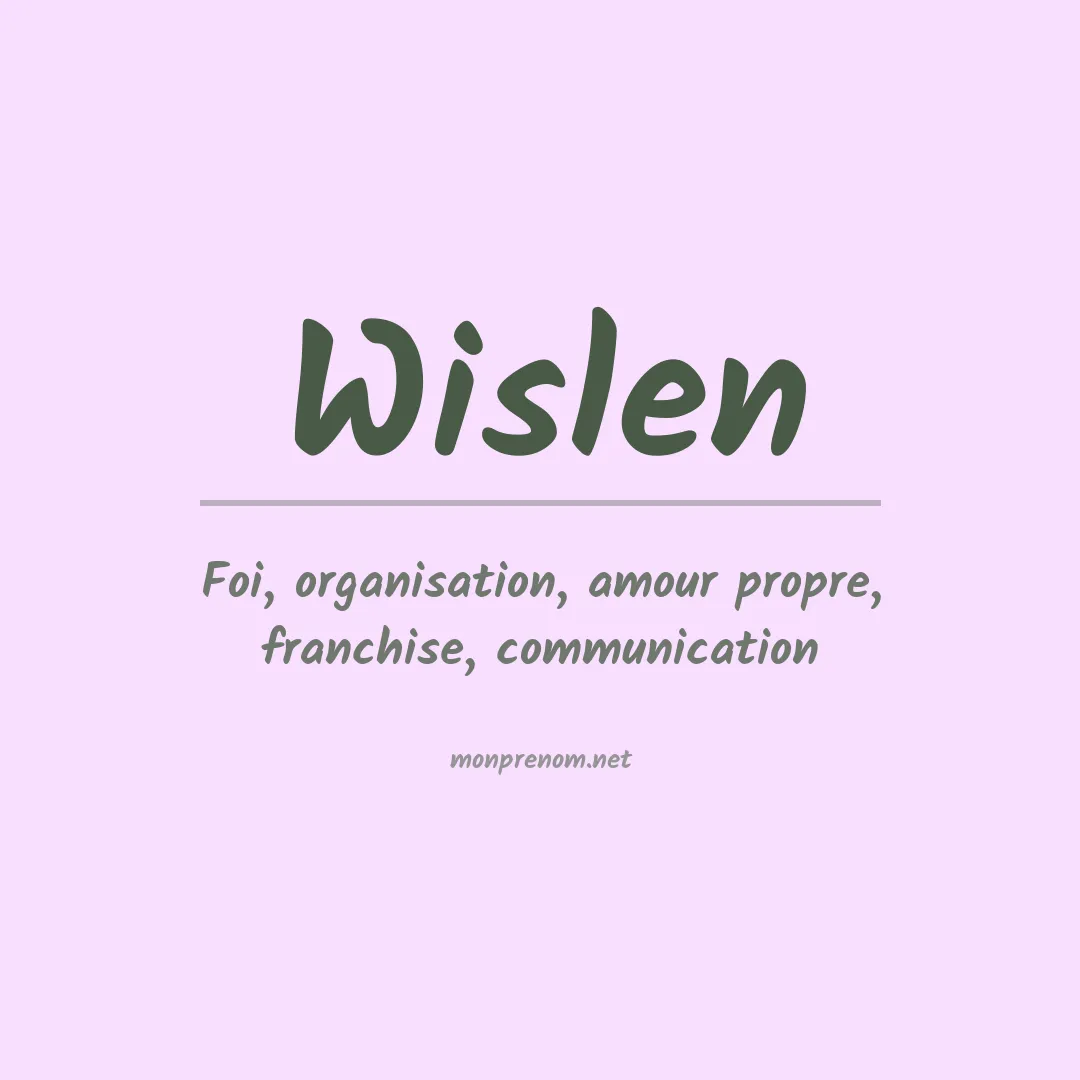 Signification du prénom Wislen