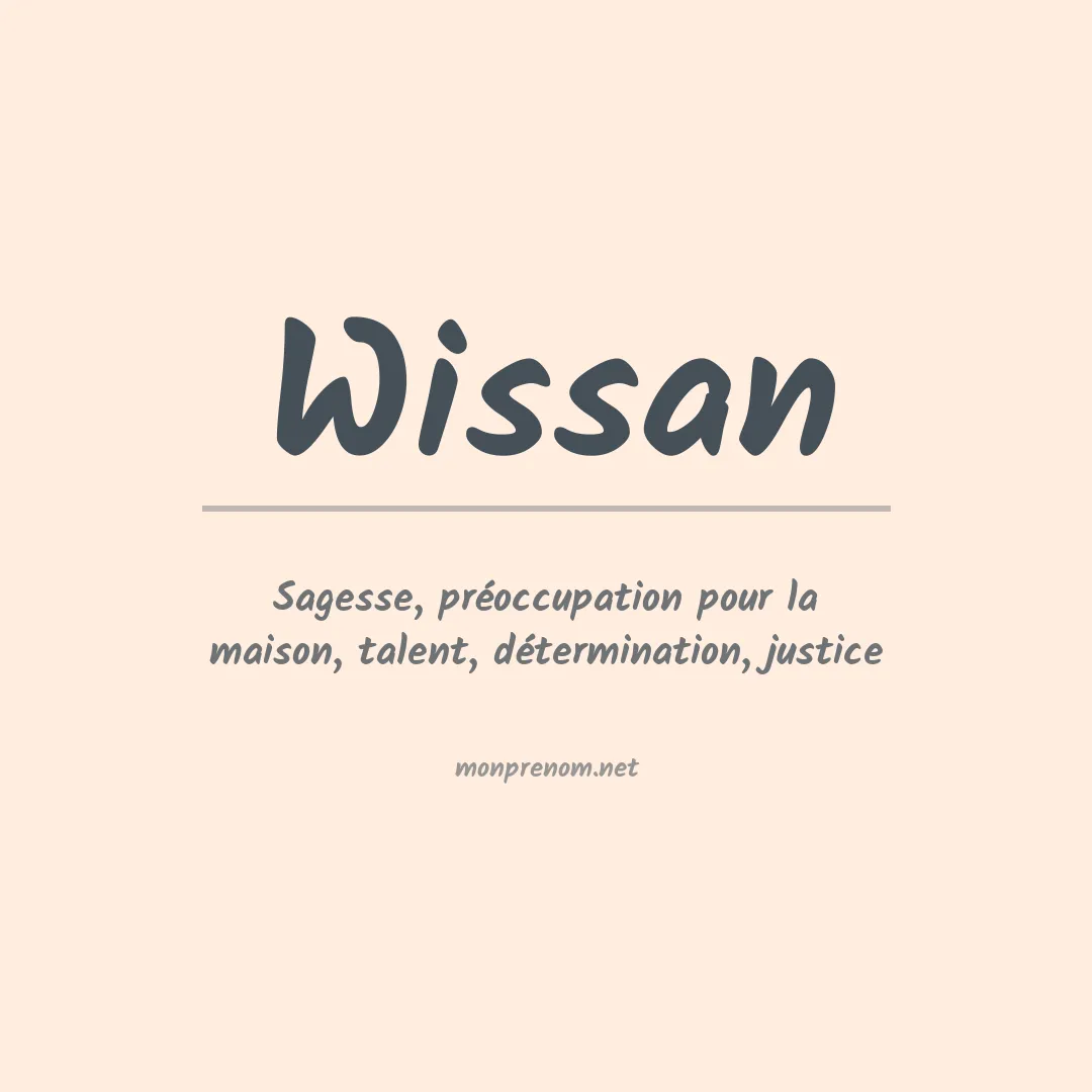 Signification du prénom Wissan