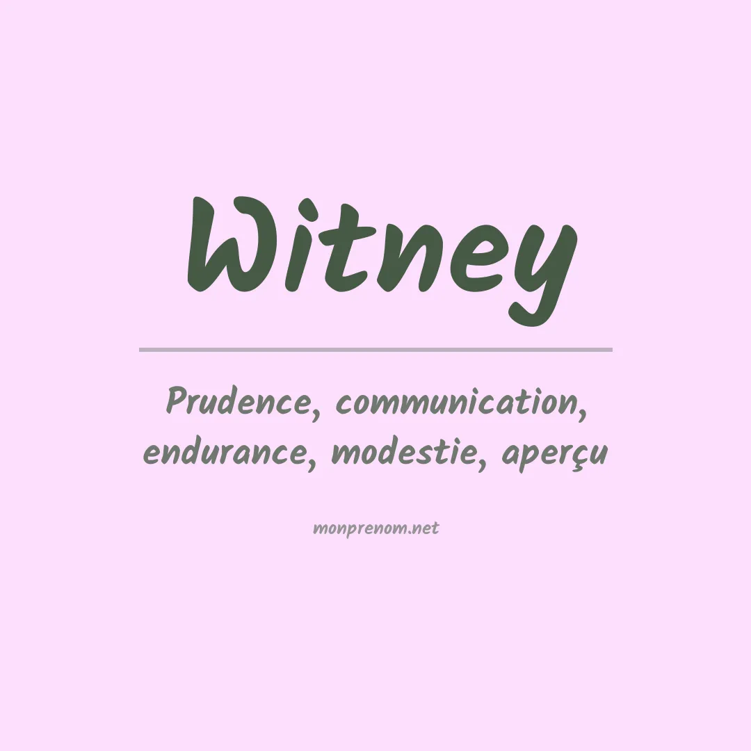 Prénom Witney