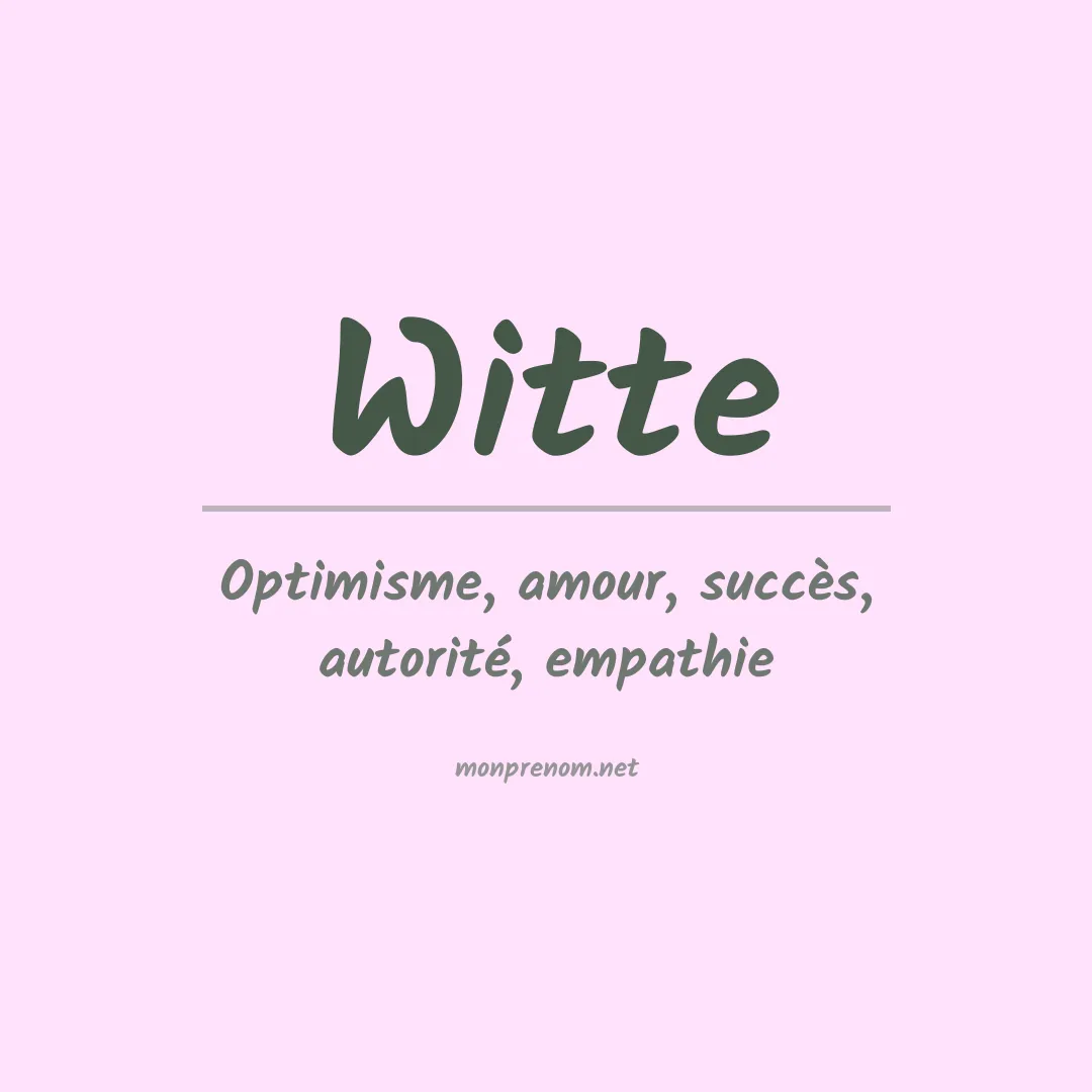 Prénom Witte