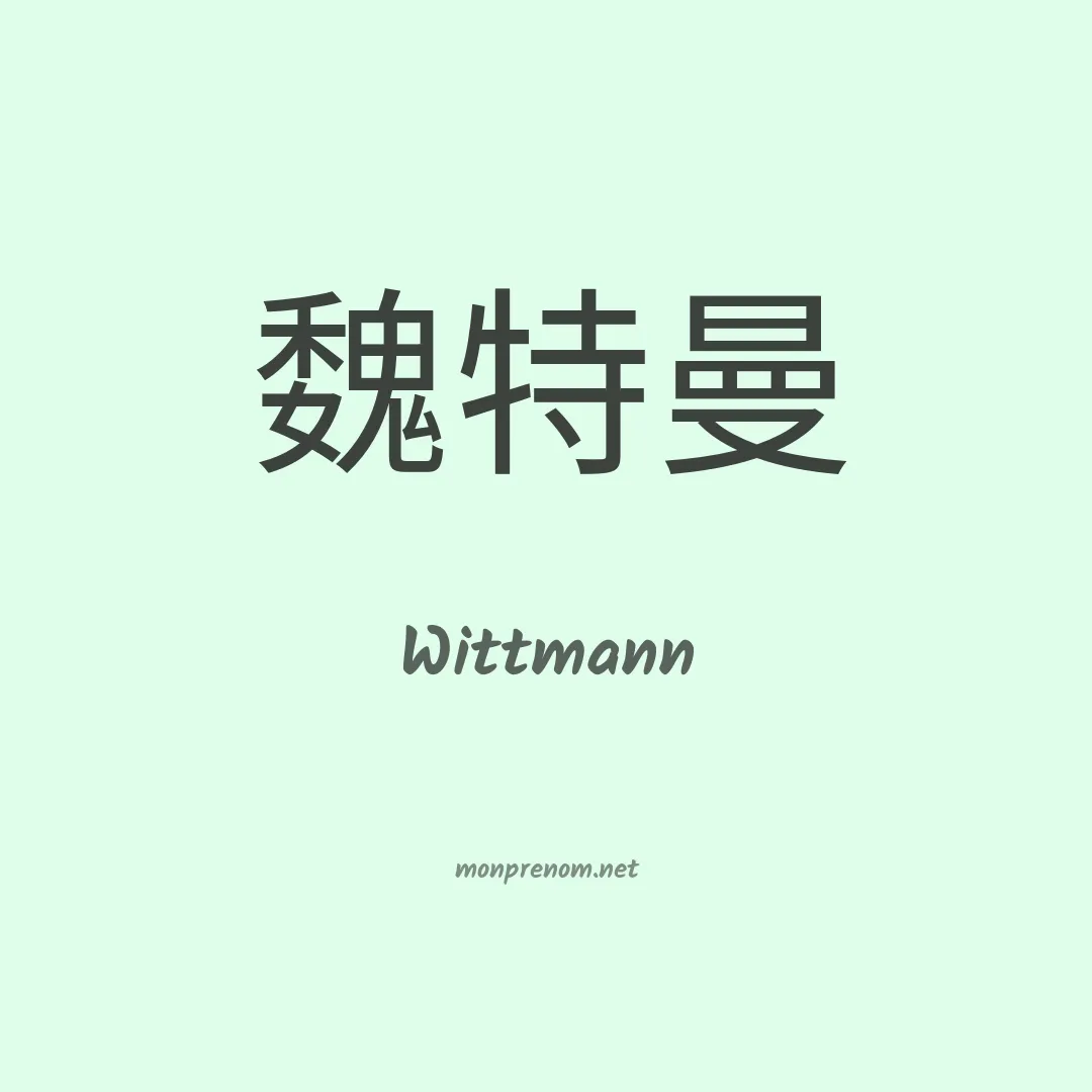 Wittmann en chinois