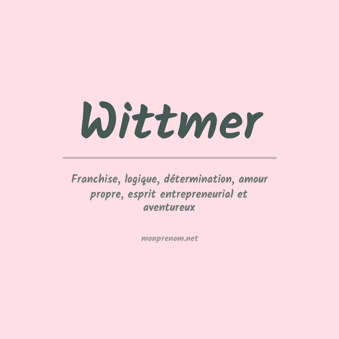 Prénom Wittmer