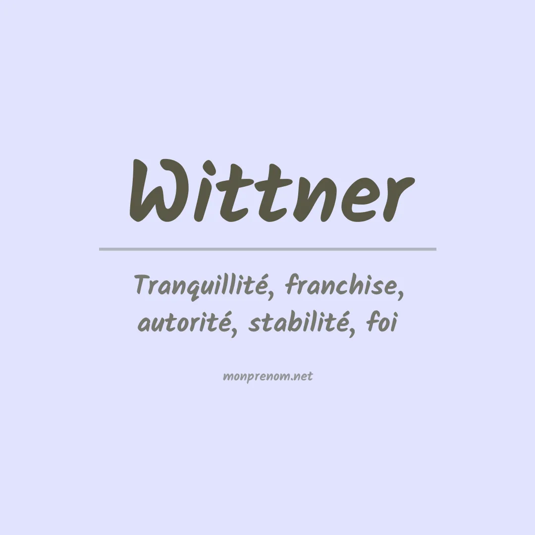 Prénom Wittner