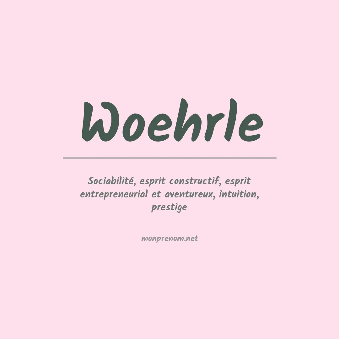 Prénom Woehrle