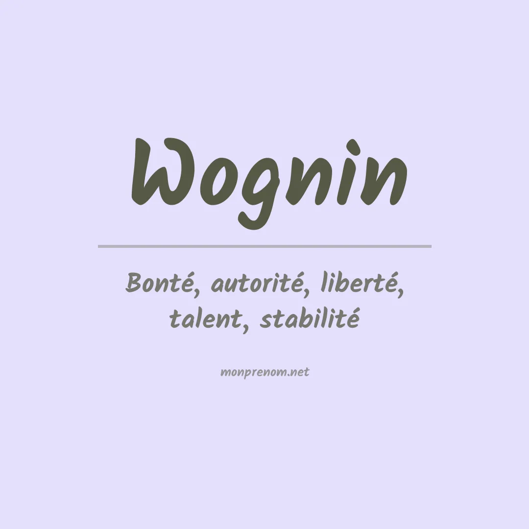 Signification du prénom Wognin