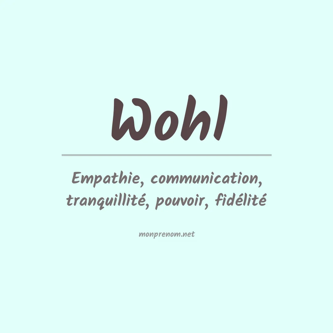 Prénom Wohl
