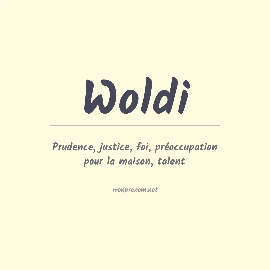 Signification du prénom Woldi