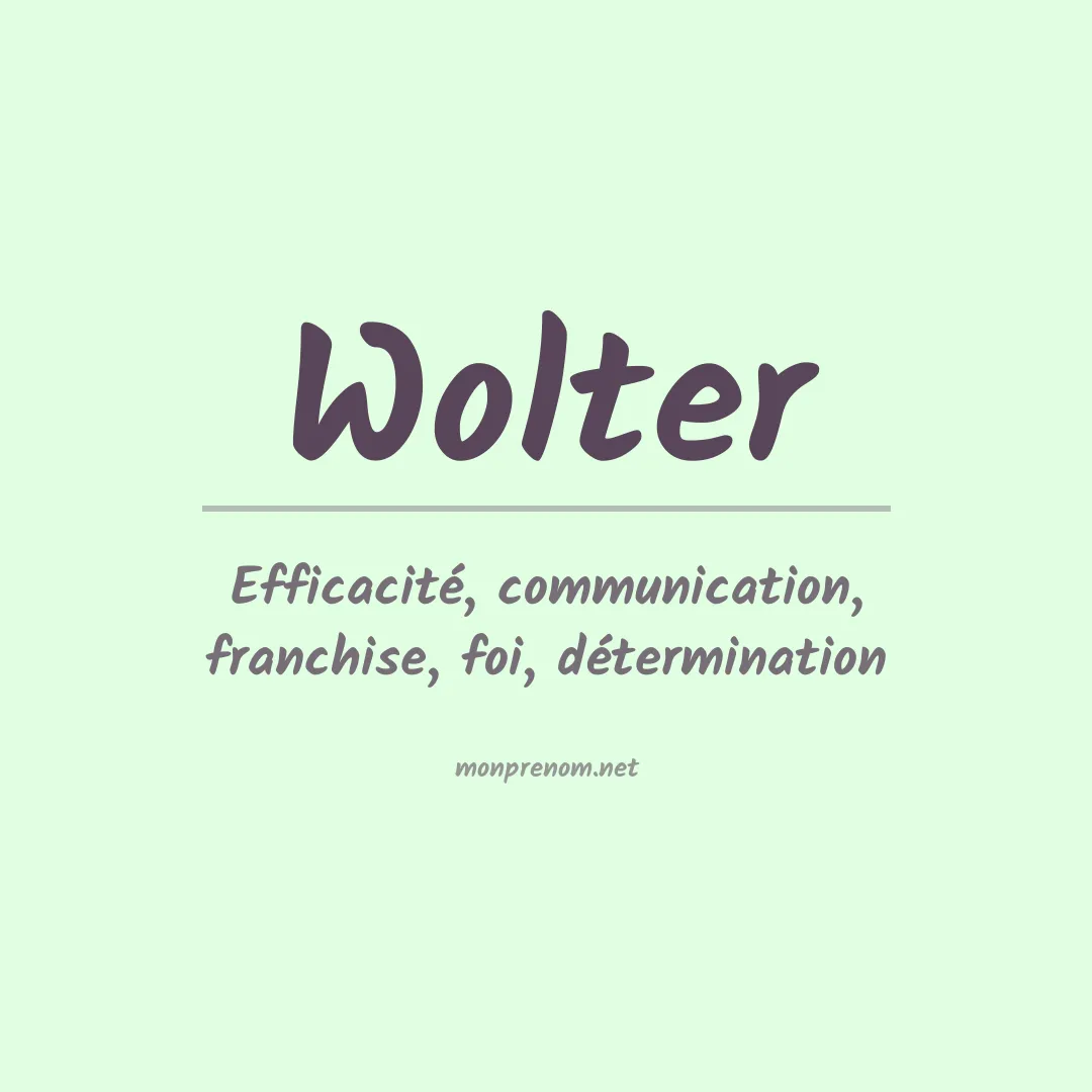 Prénom Wolter