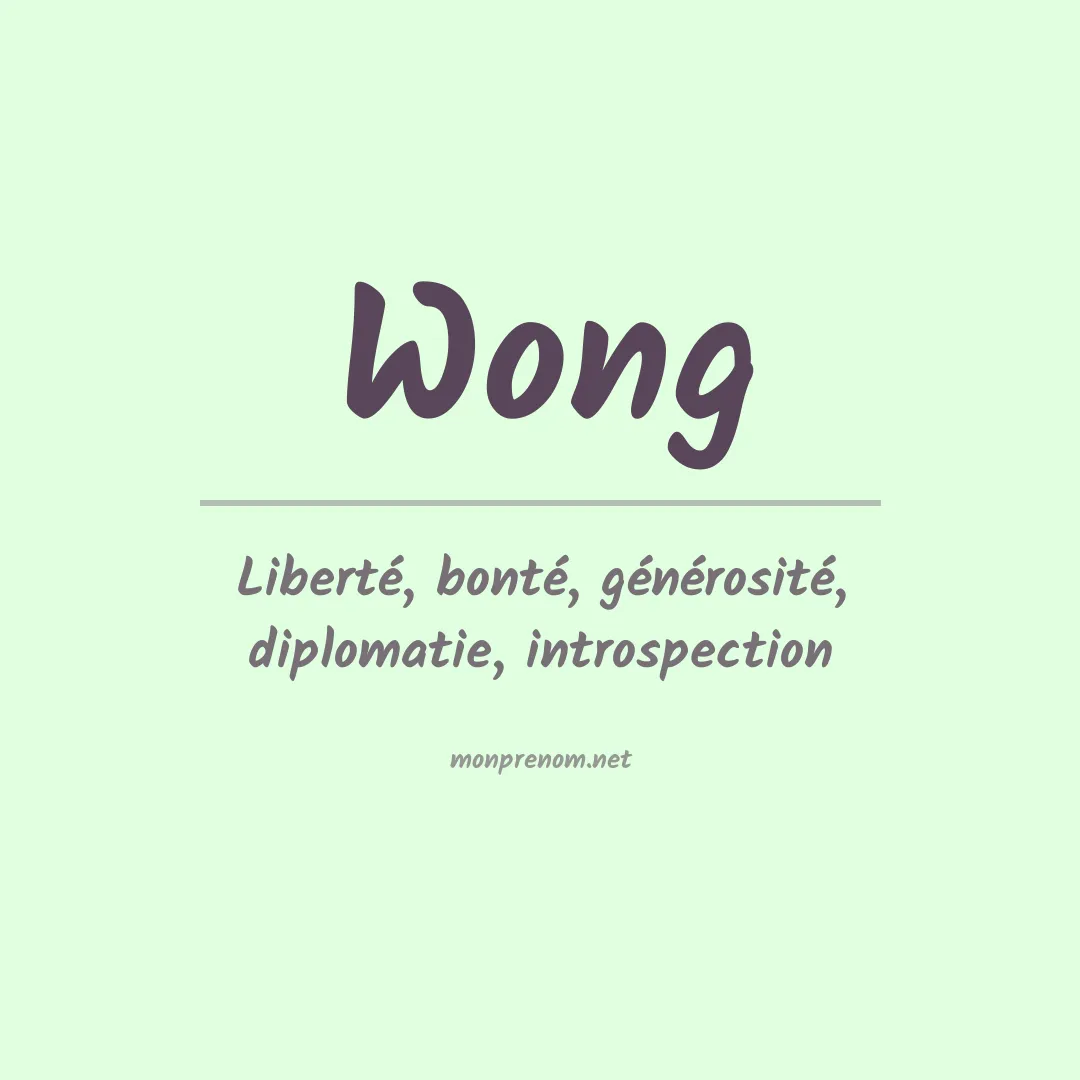 Prénom Wong