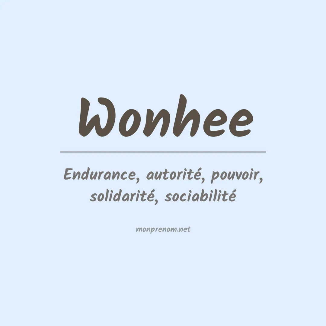 Signification du prénom Wonhee