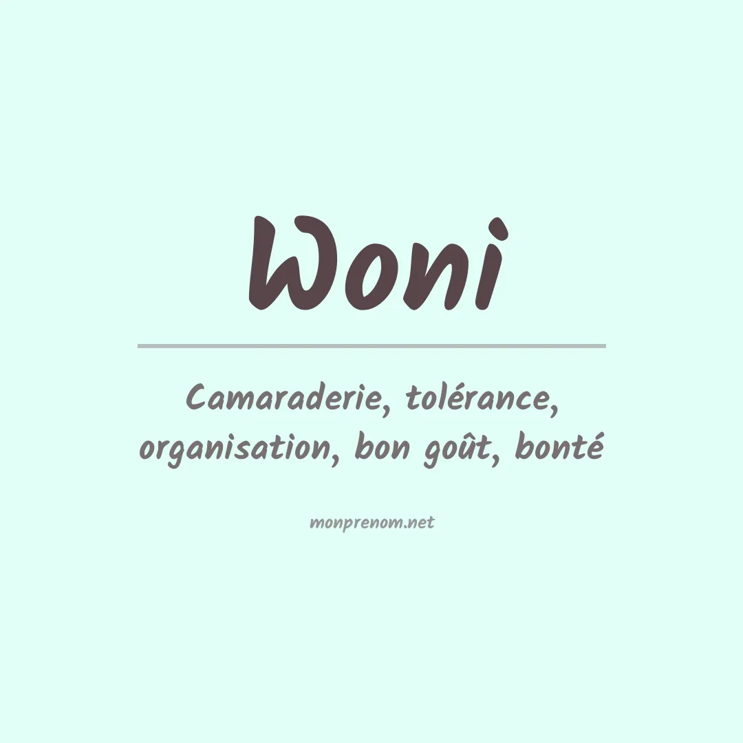 Signification du prénom Woni