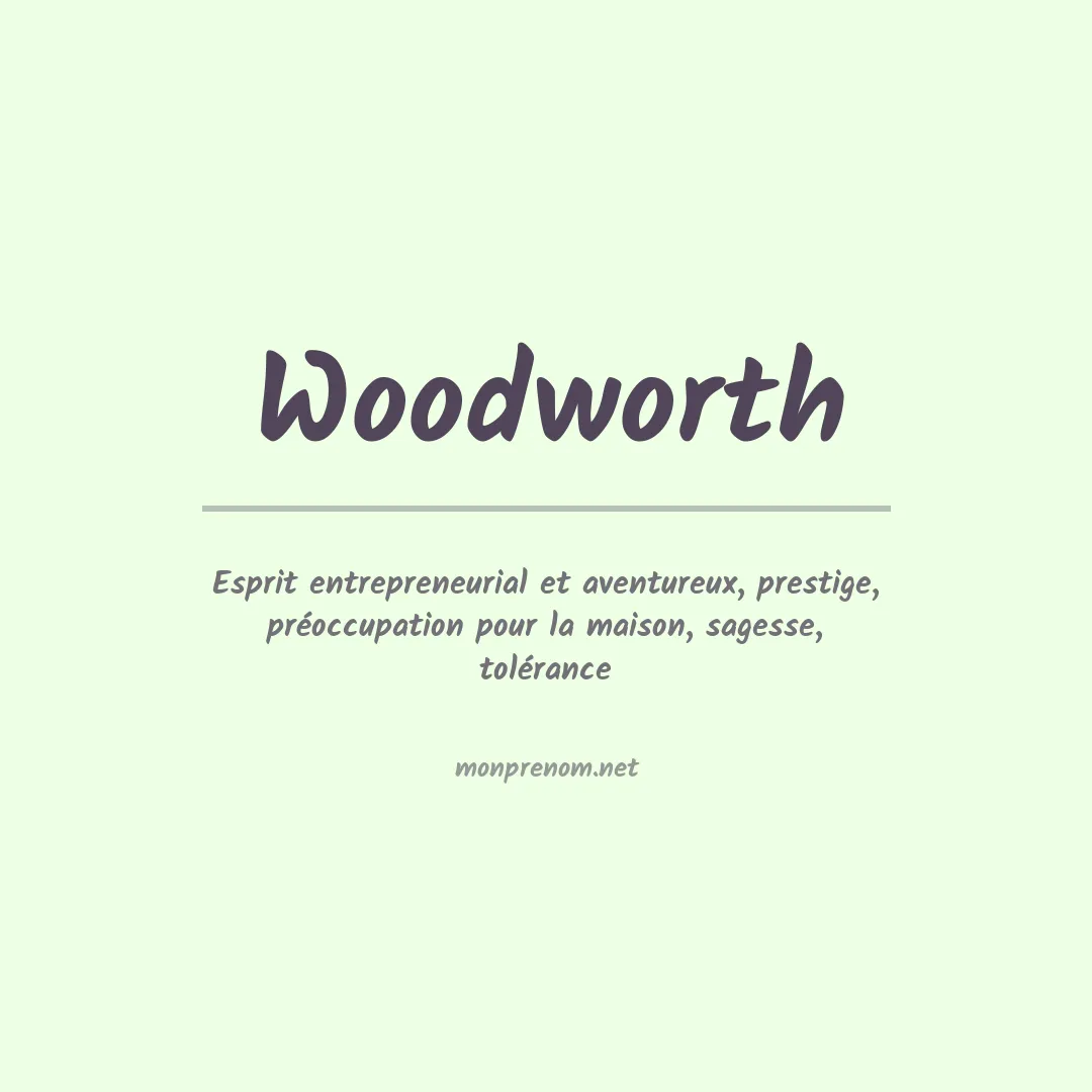 Prénom Woodworth