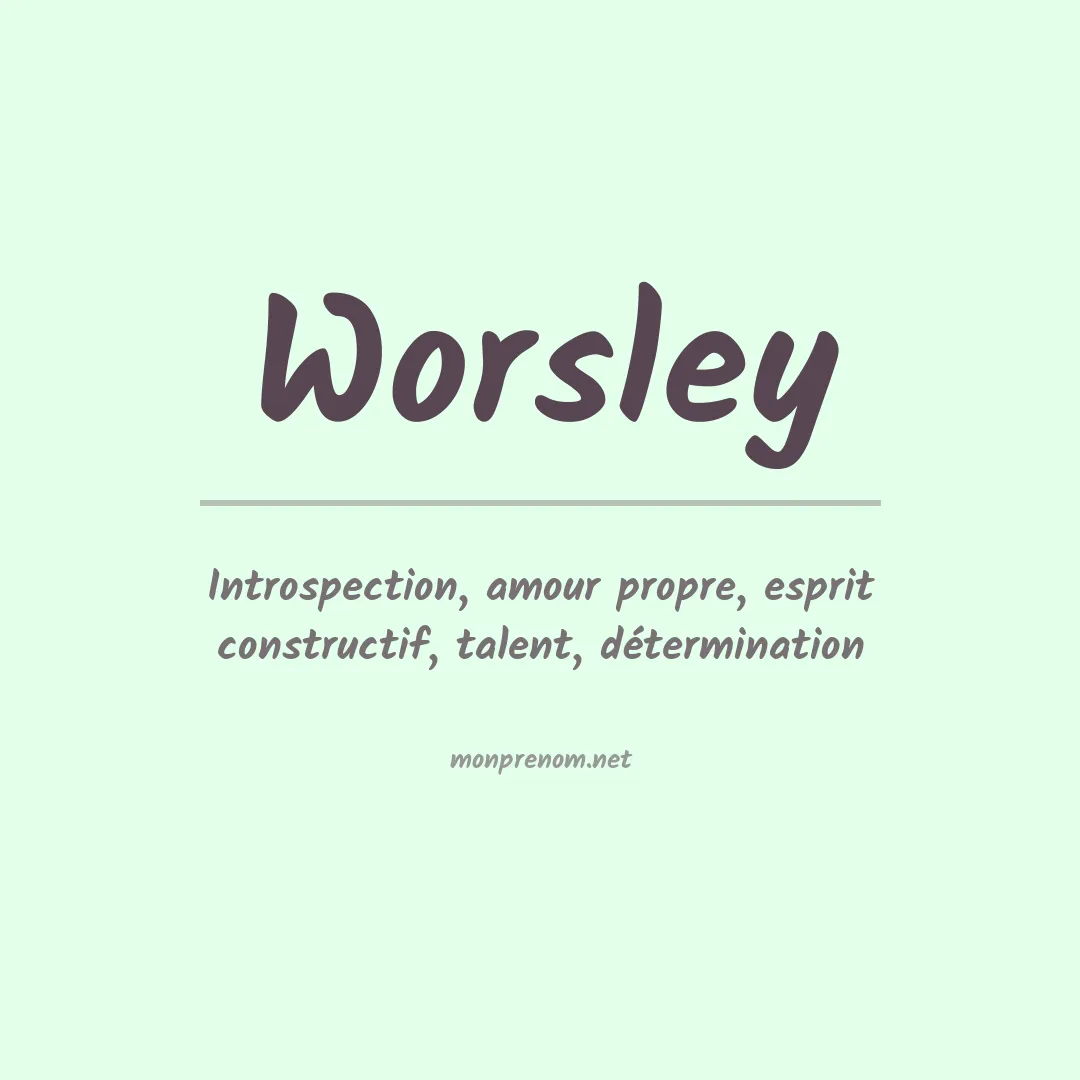 Prénom Worsley