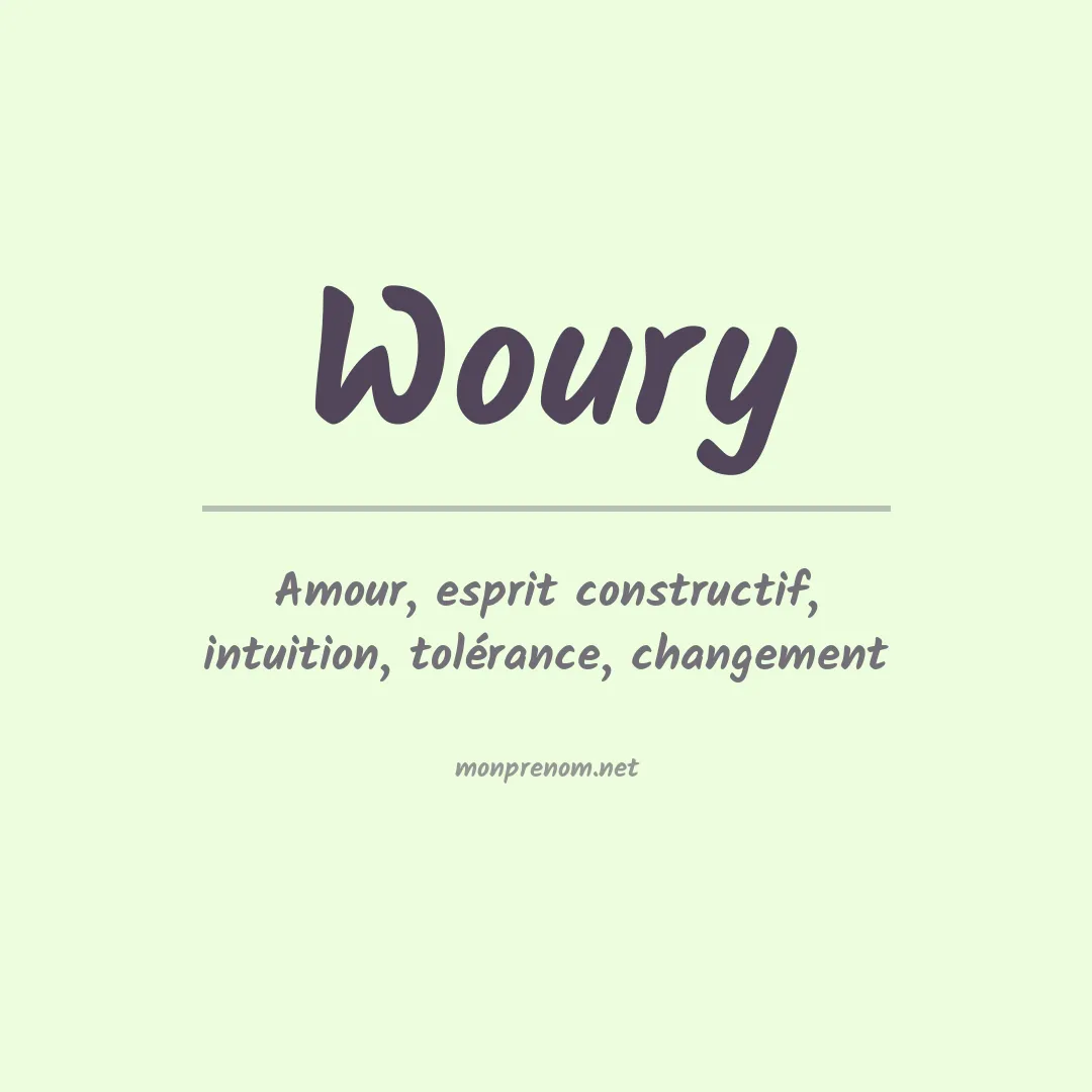 Signification du prénom Woury