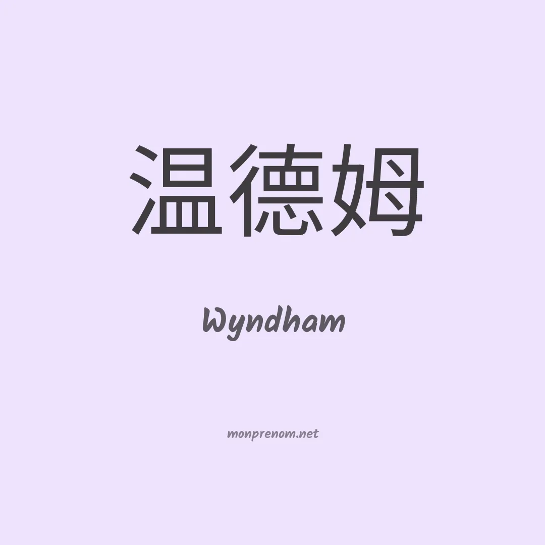 Wyndham en chinois