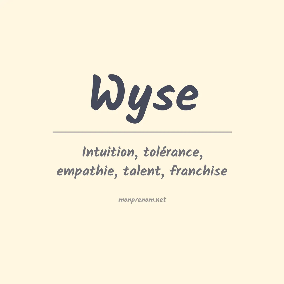 Prénom Wyse