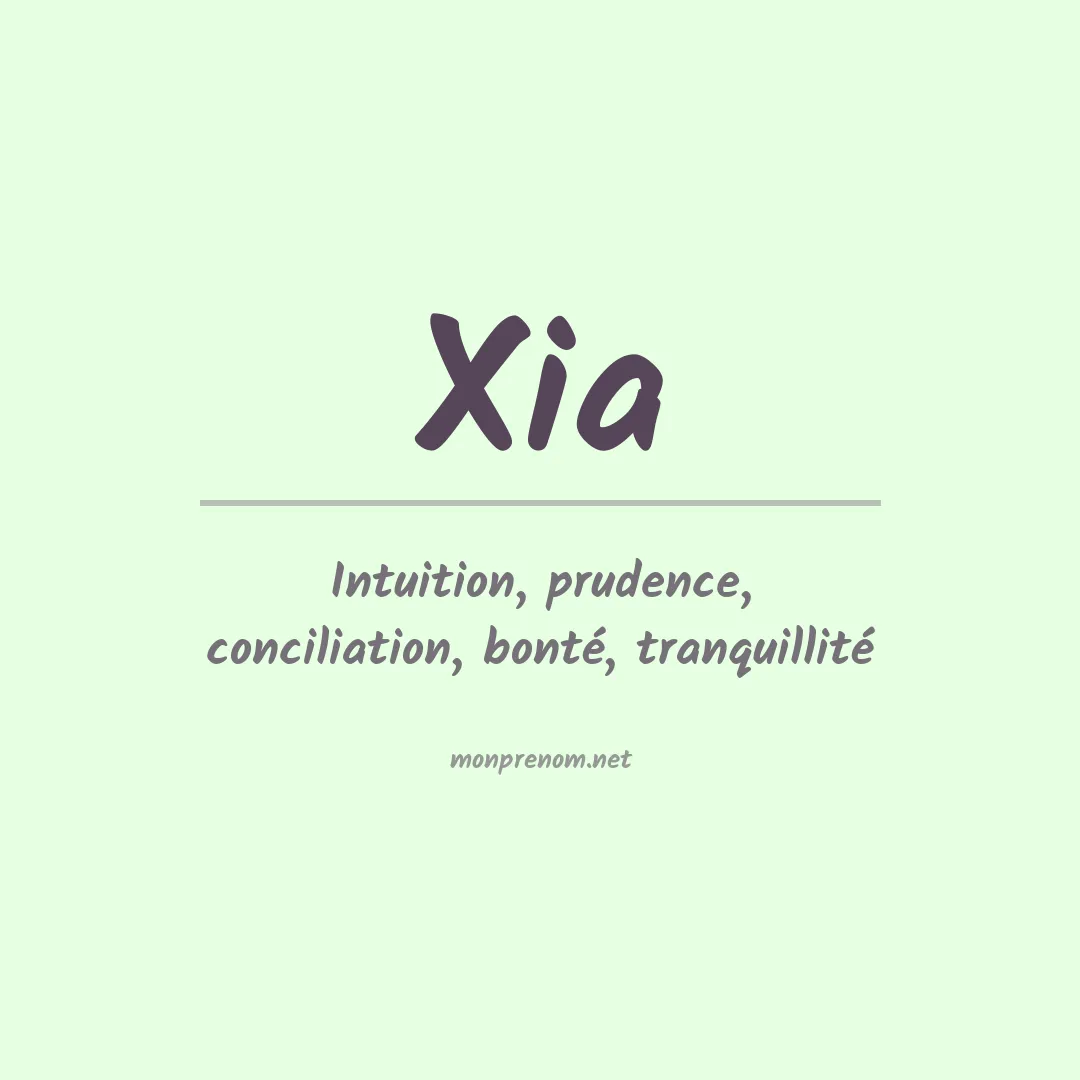 Prénom Xia