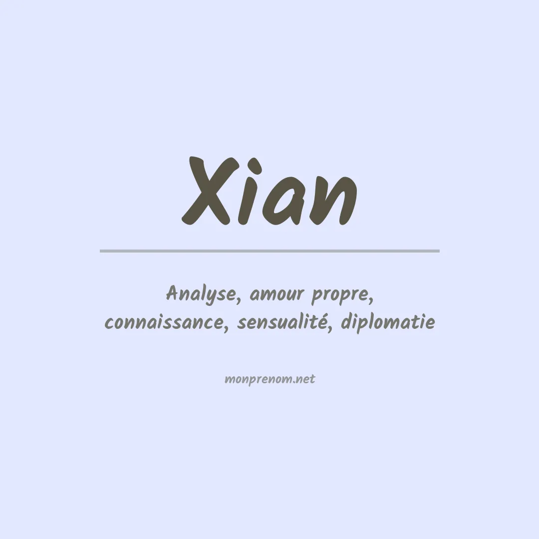 Prénom Xian