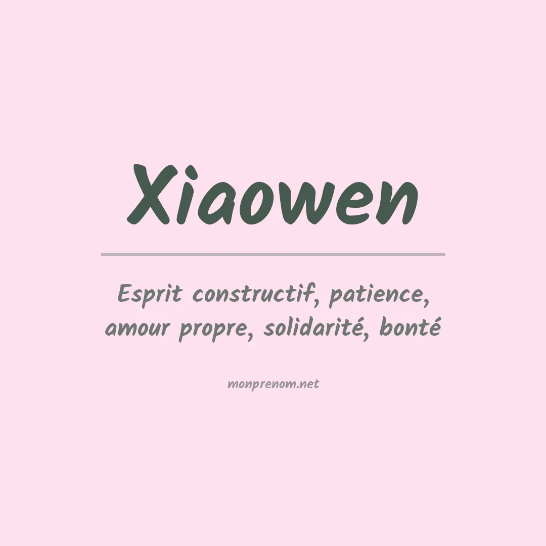 Prénom Xiaowen