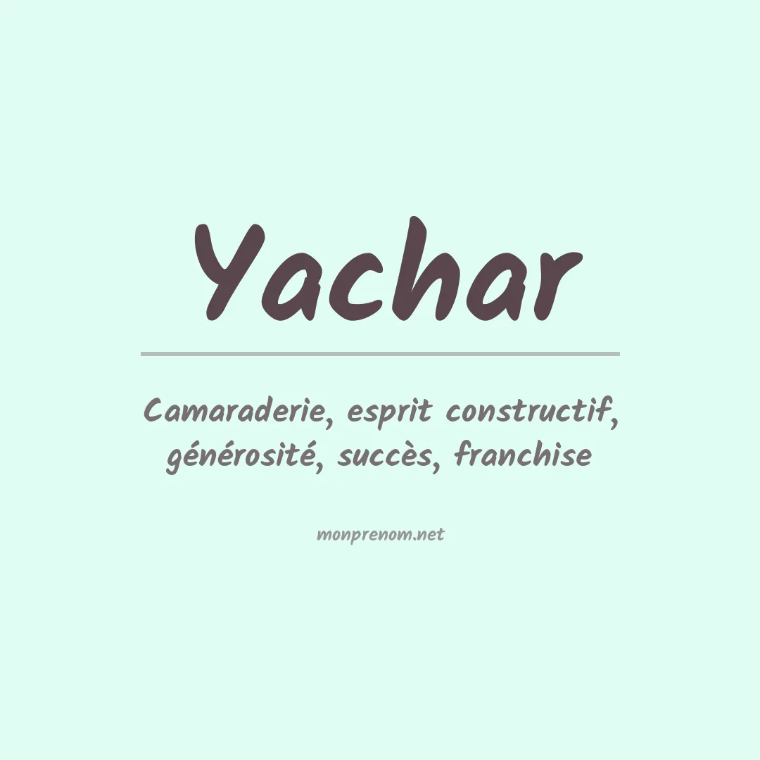 Prénom Yachar