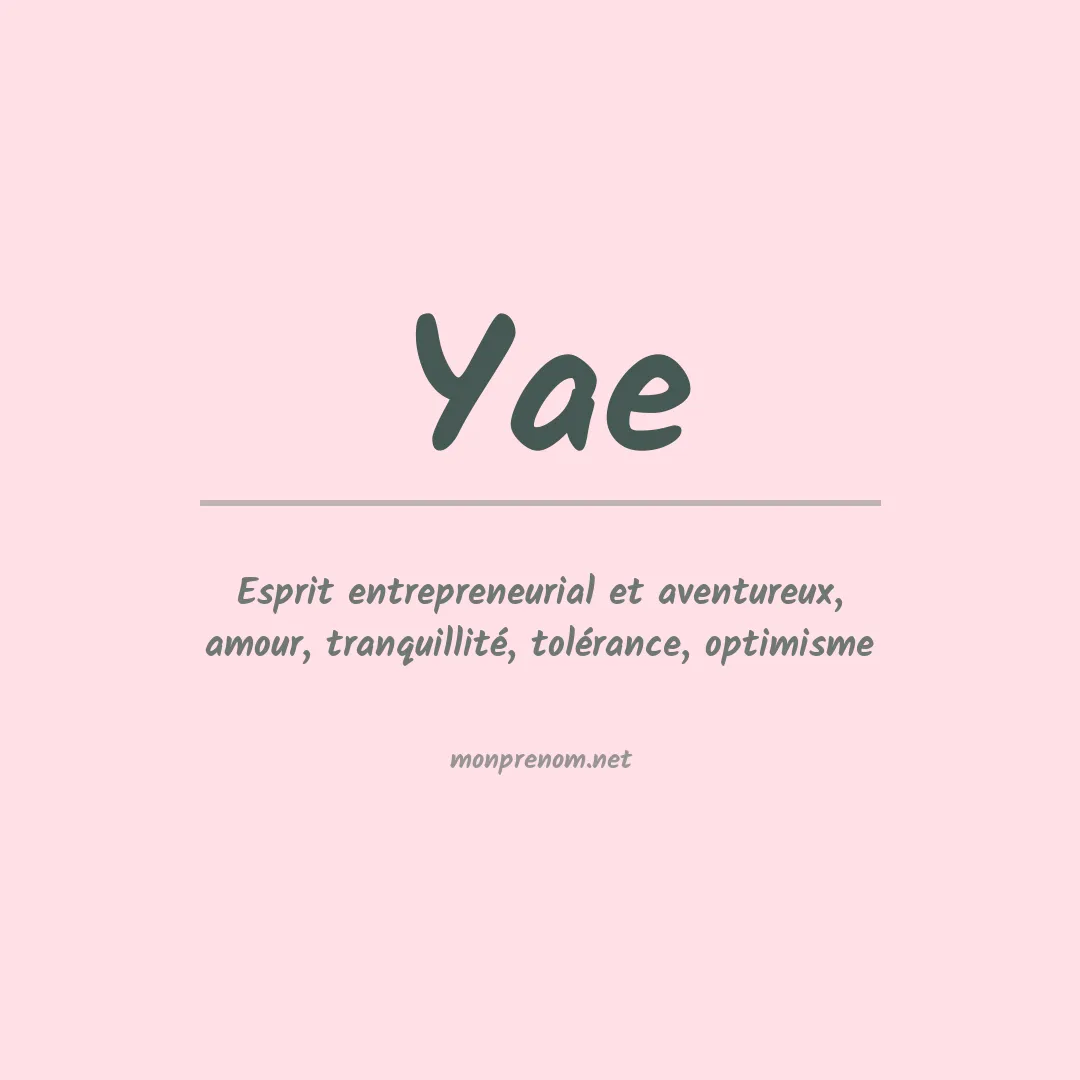 Prénom Yae