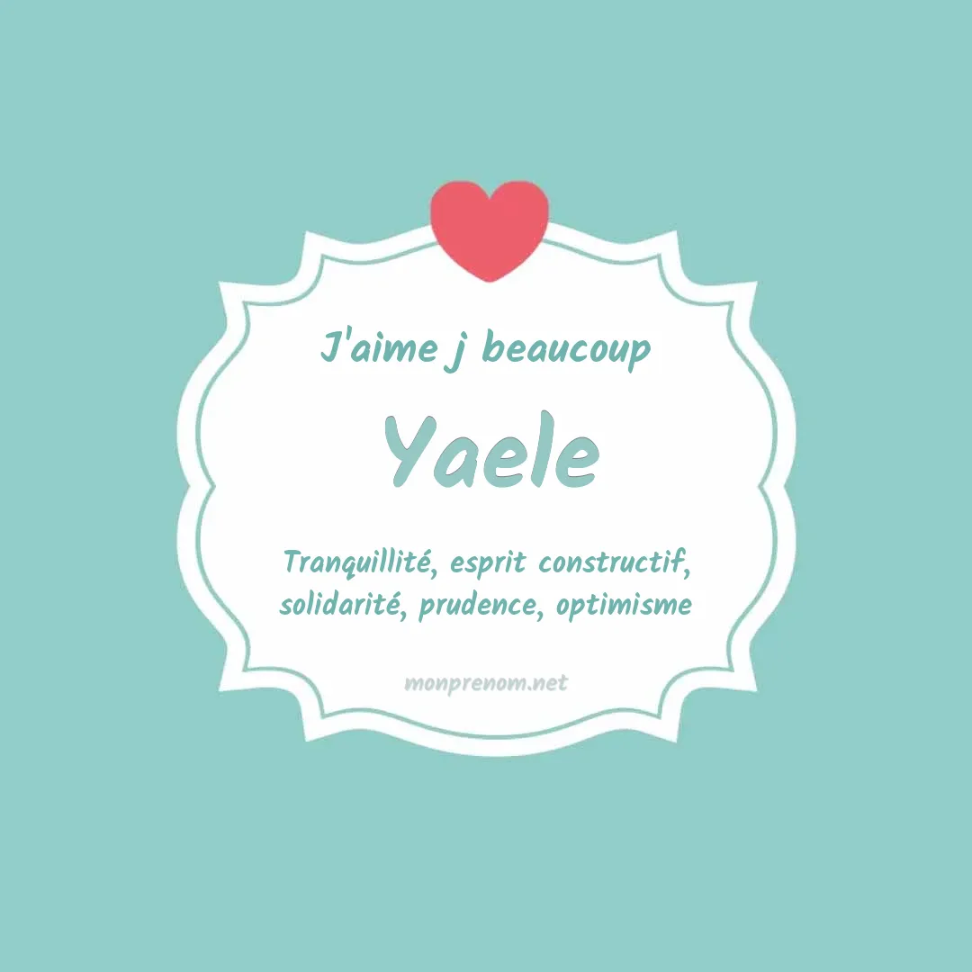 J'aime beaucoup Yaele
