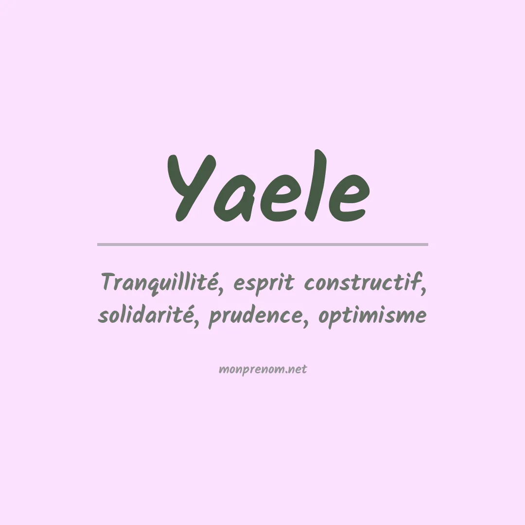 Prénom Yaele
