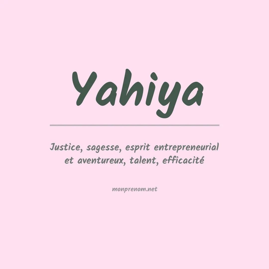 Prénom Yahiya