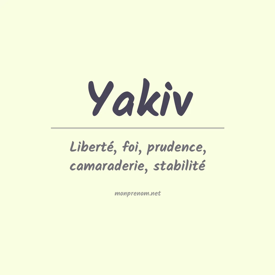 Signification du prénom Yakiv
