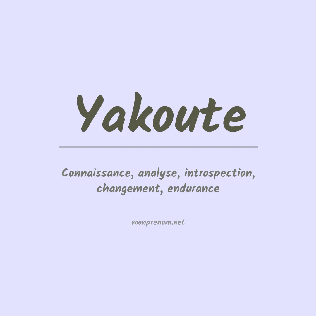 Prénom Yakoute
