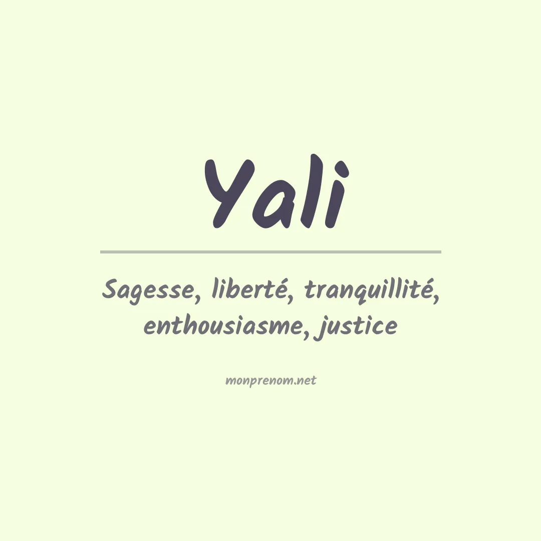 Signification du prénom Yali