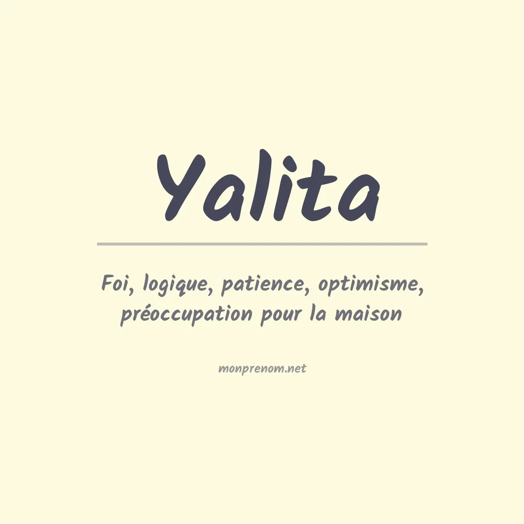 Signification du prénom Yalita