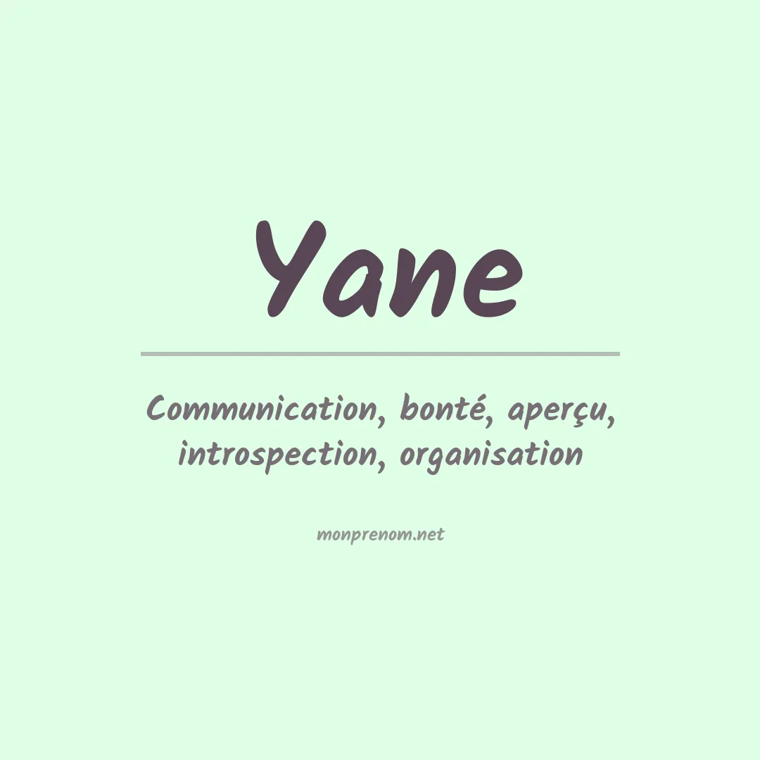 Prénom Yane