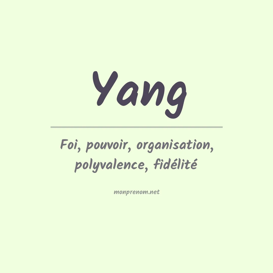 Prénom Yang