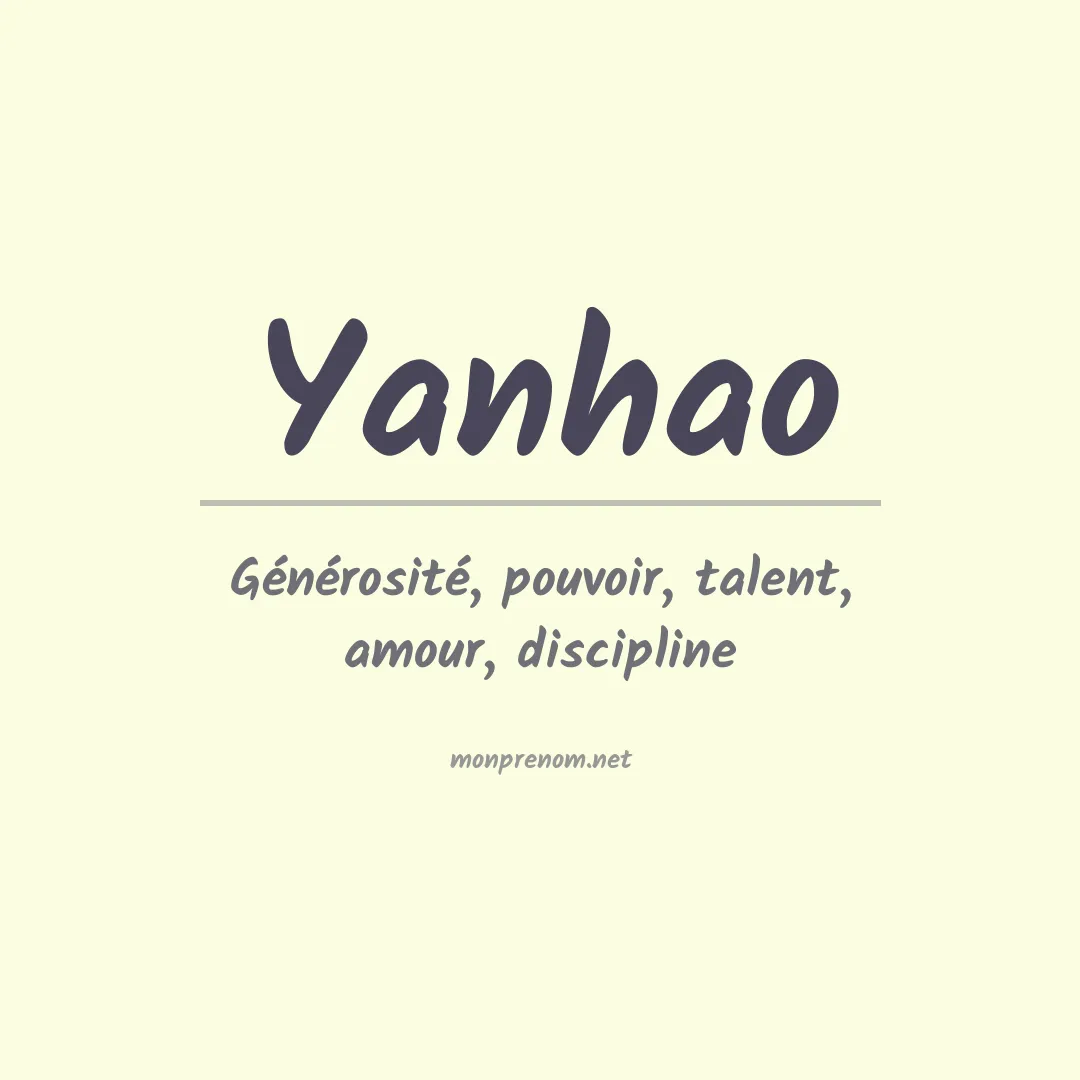 Signification du prénom Yanhao