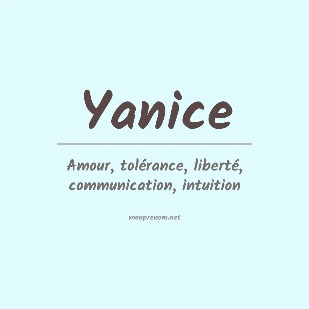 Signification du prénom Yanice