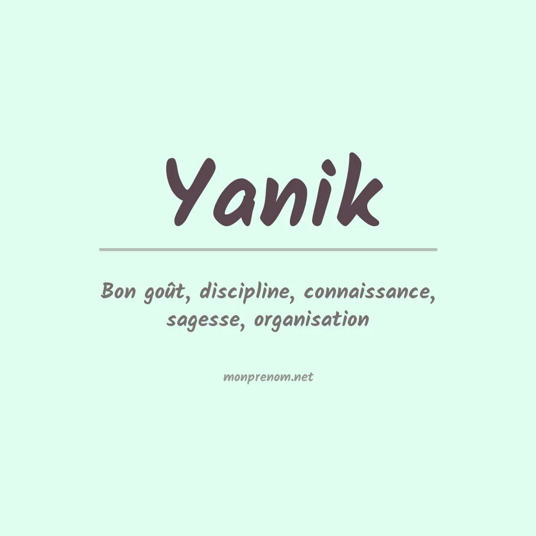 Prénom Yanik